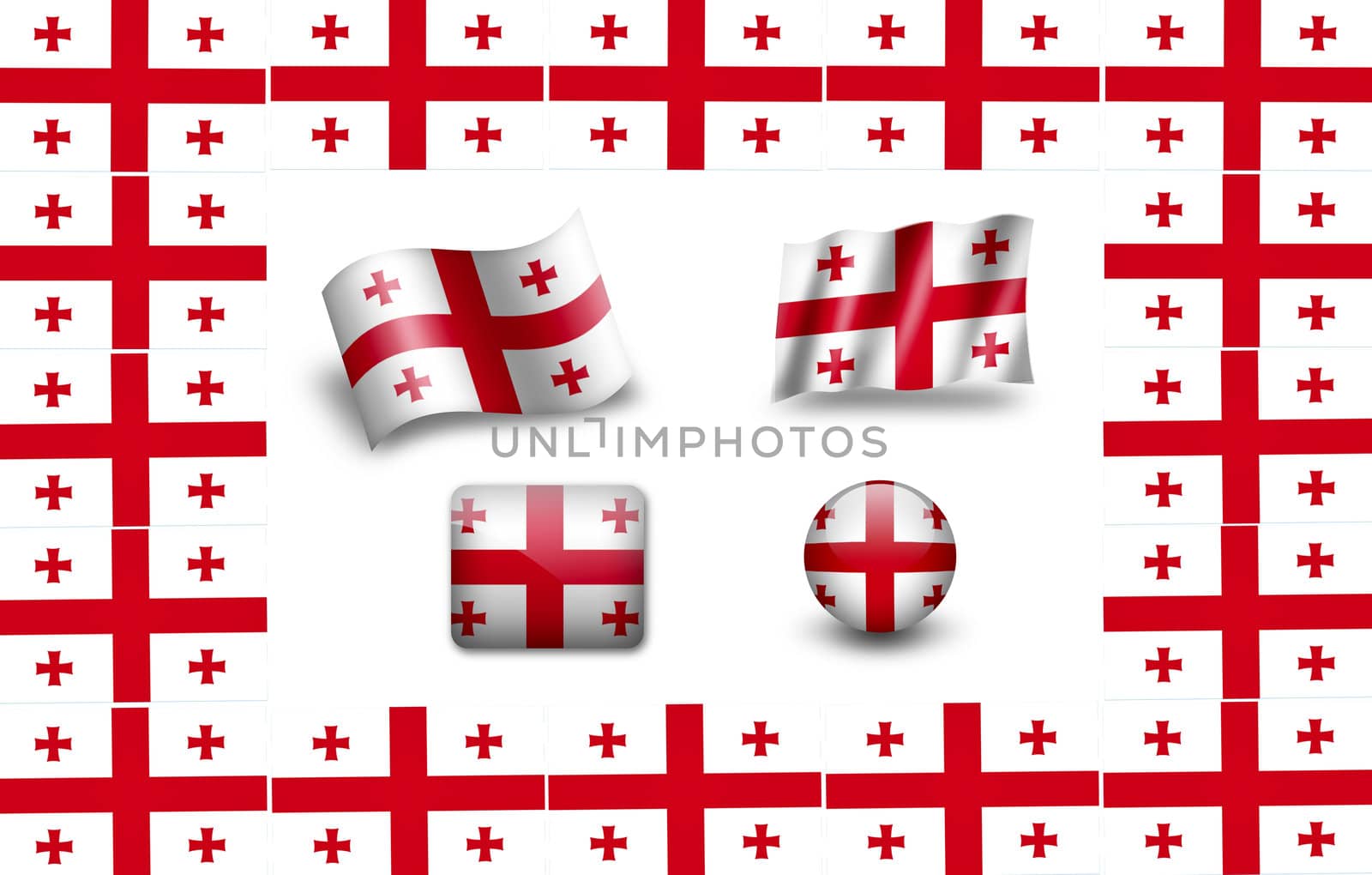 flag of Georgia. icon set by ewastudio