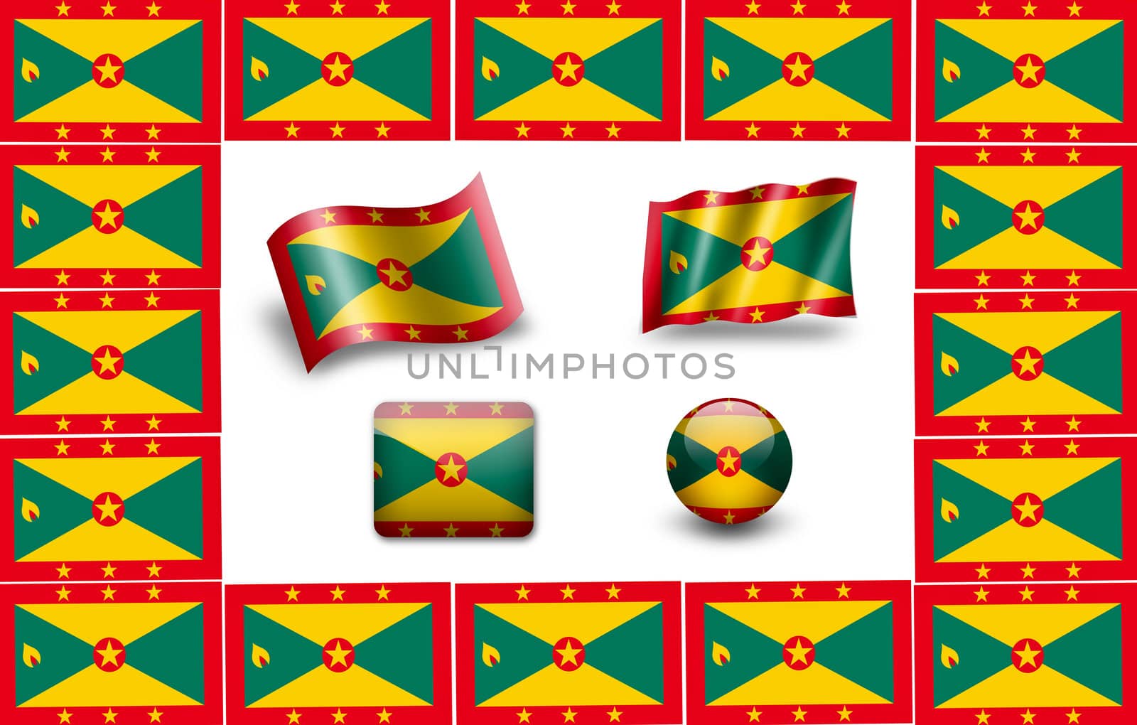 flag of Grenada. icon set