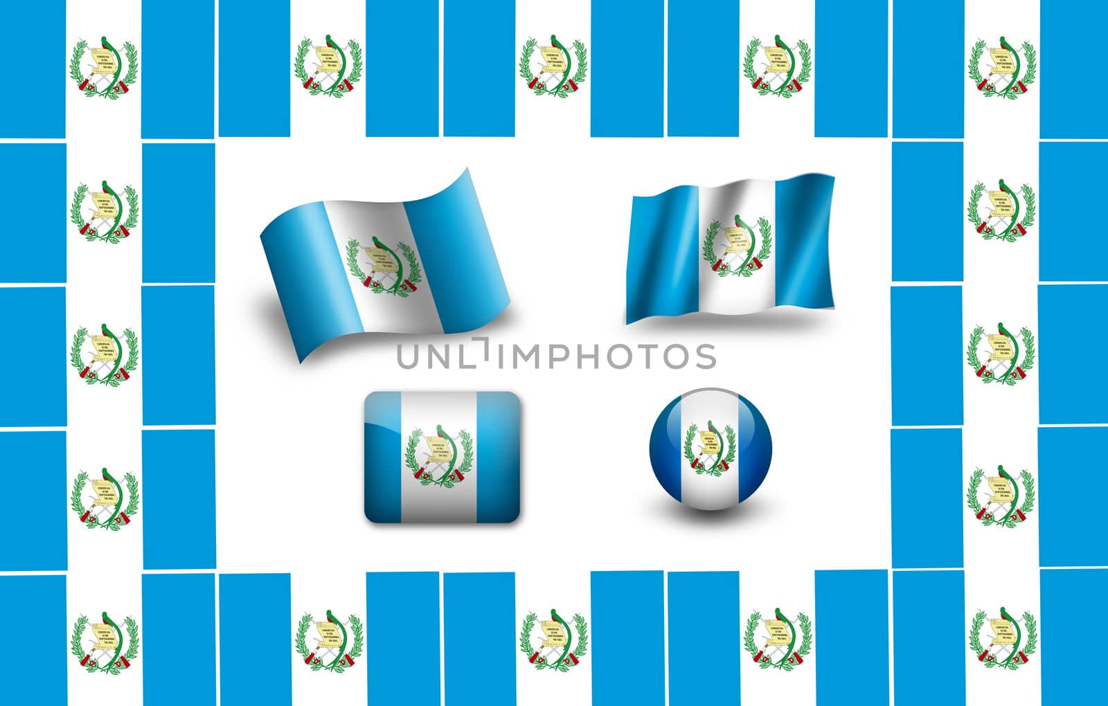 flag of Guatemala. icon set by ewastudio