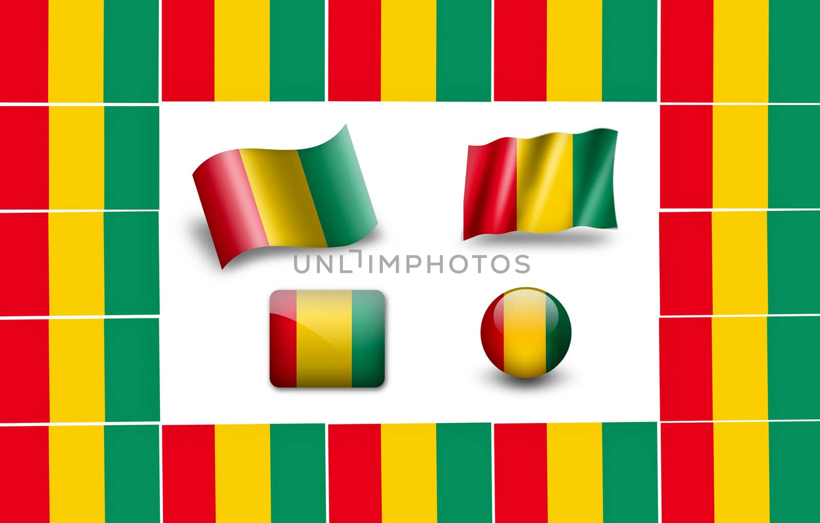 flag of Guinea. icon set by ewastudio