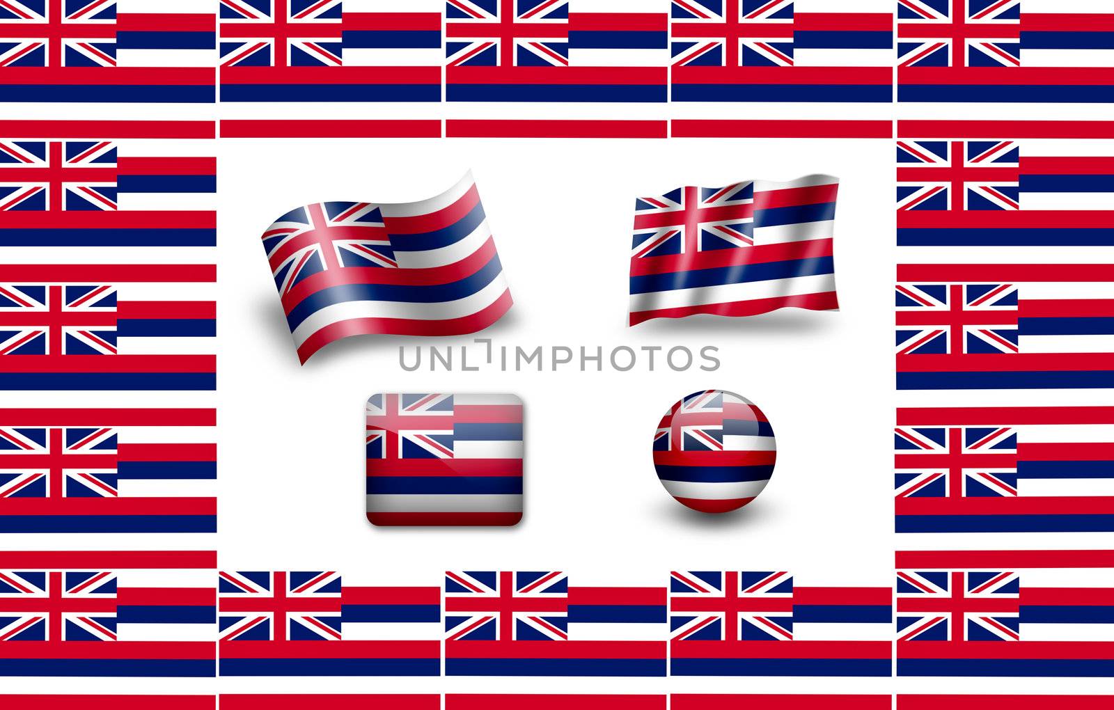 flag of Hawaii,USA. icon set