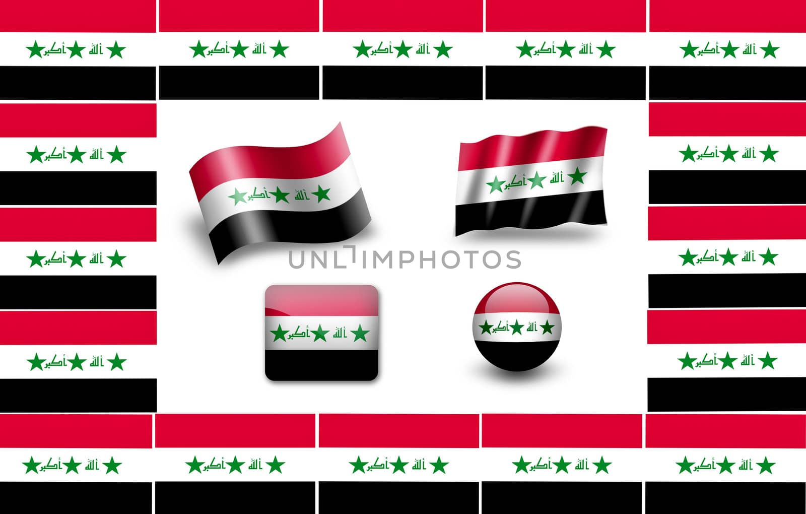 flag of Iraq. icon set by ewastudio