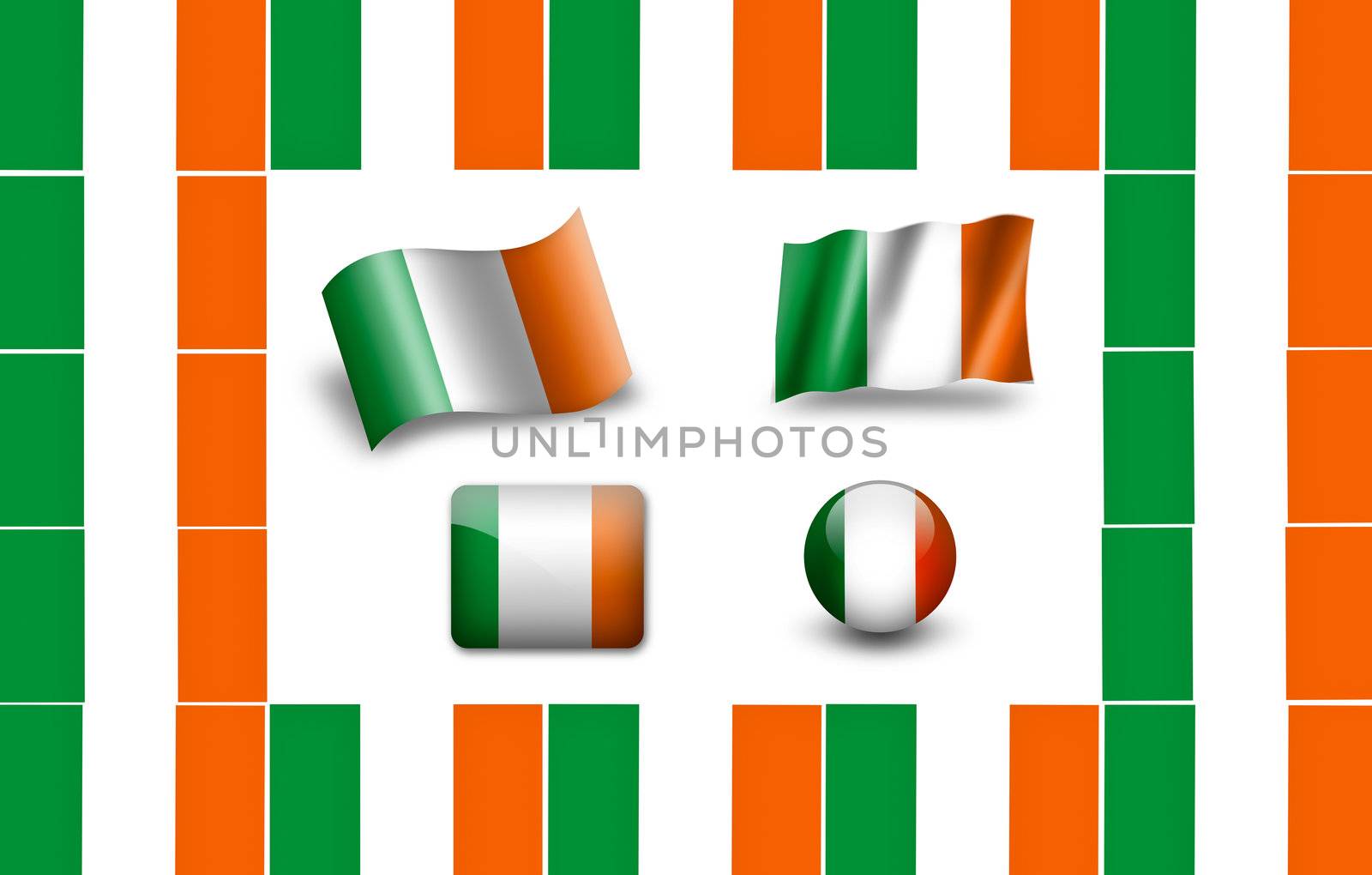 flag of Ireland. icon set by ewastudio