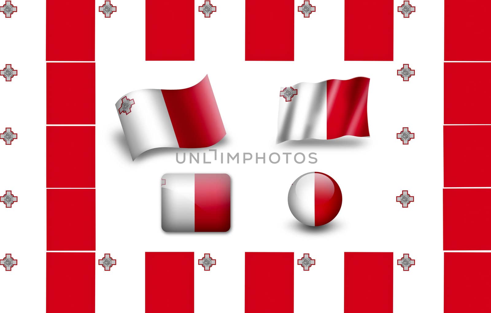 flag of Malta.icon set. flags frame