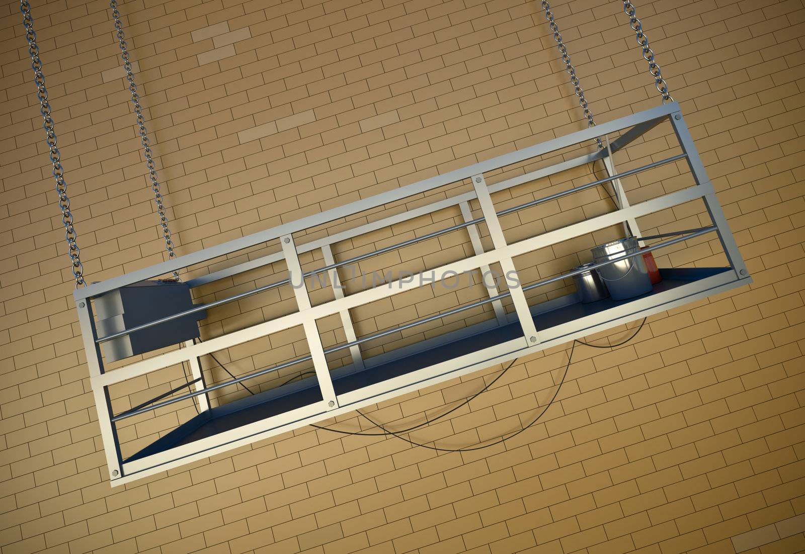 Construction elevator. 3D render.