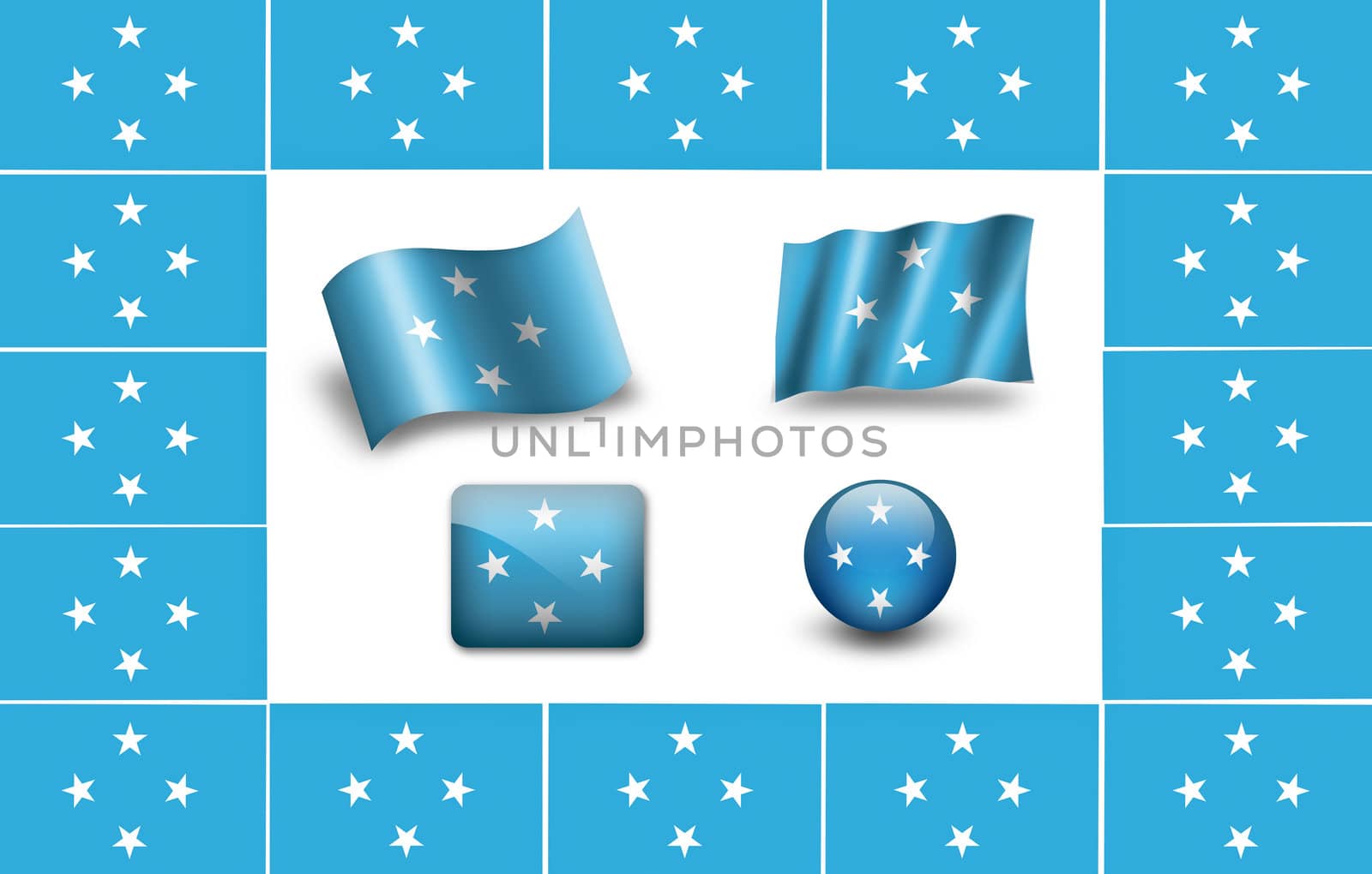 Flag of Micronesia.icon set. flags frame by ewastudio
