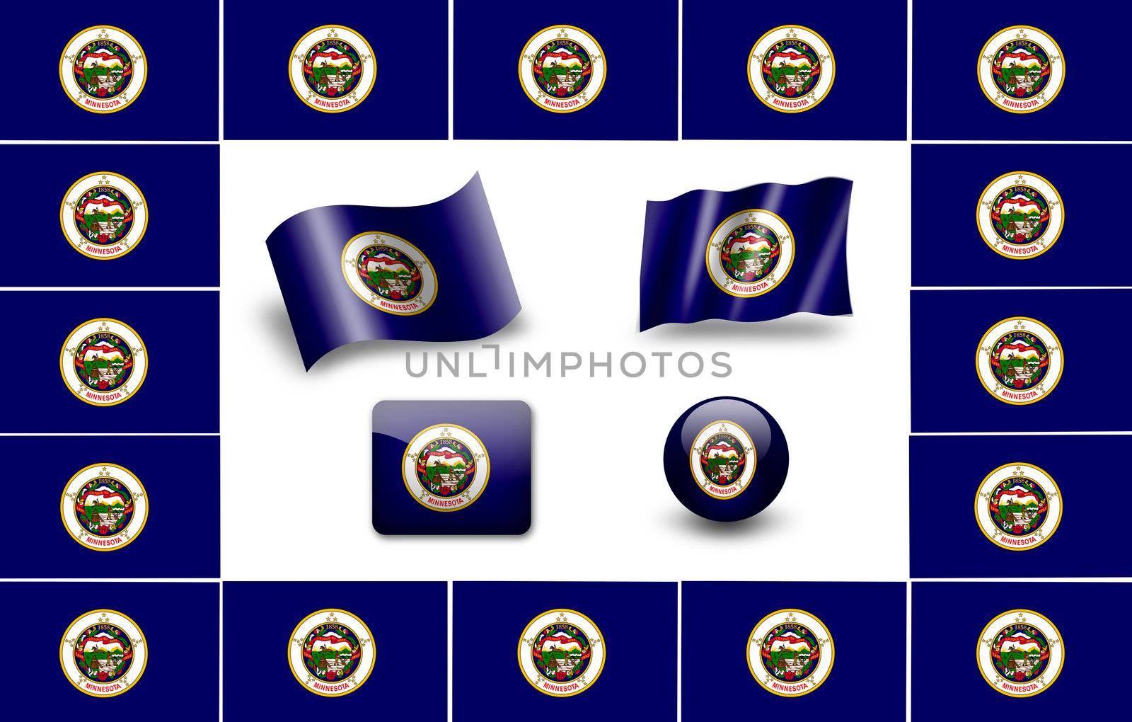 flag of Minesota. icon set by ewastudio