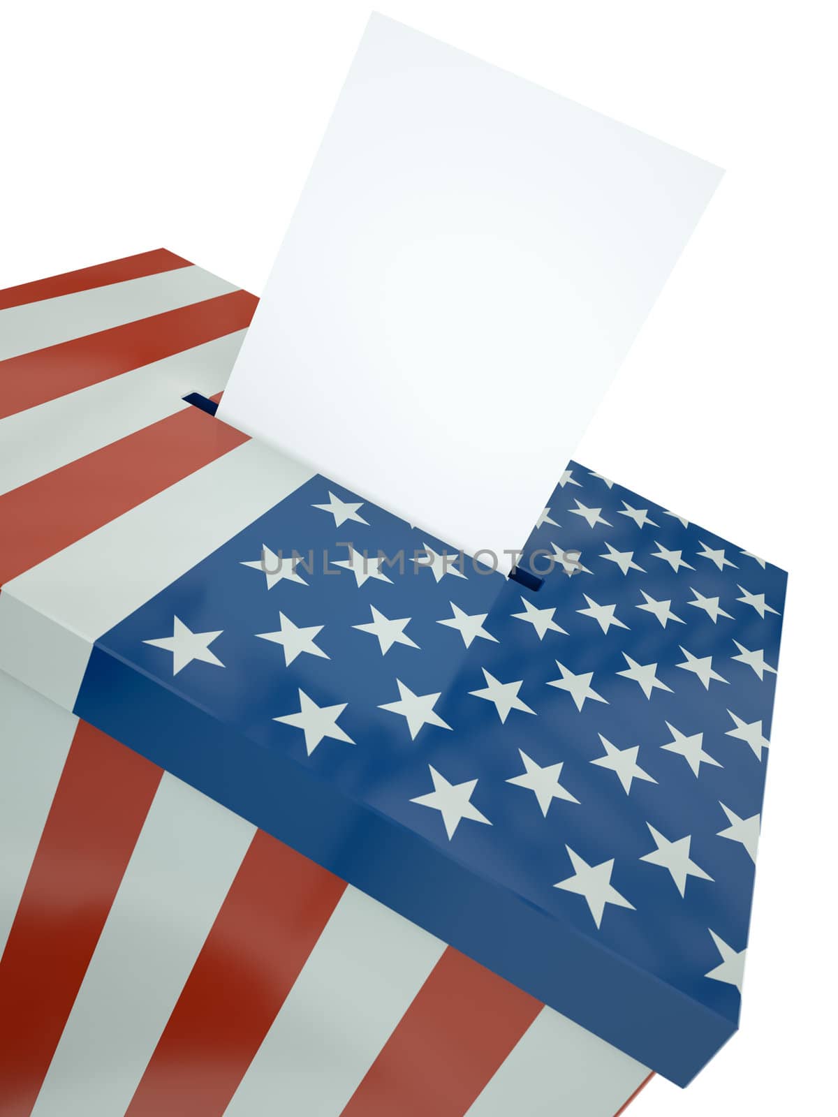 US ballot box. 3D render.