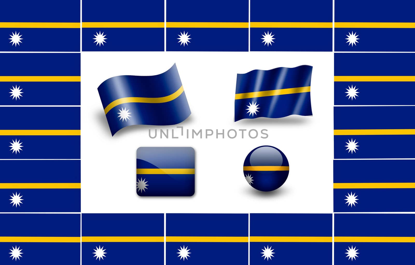 Flag of Nauru. icon set. flags frame by ewastudio