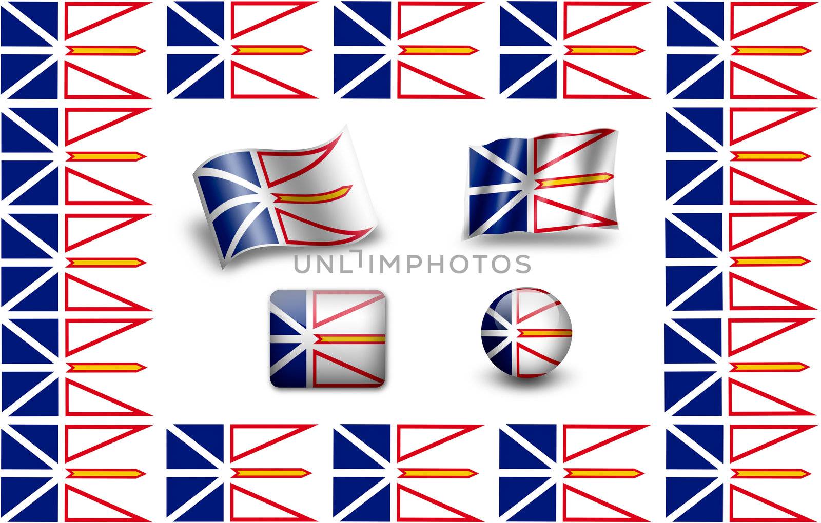 Flag of Newfoundland and Labrador. icon set. flags frame by ewastudio
