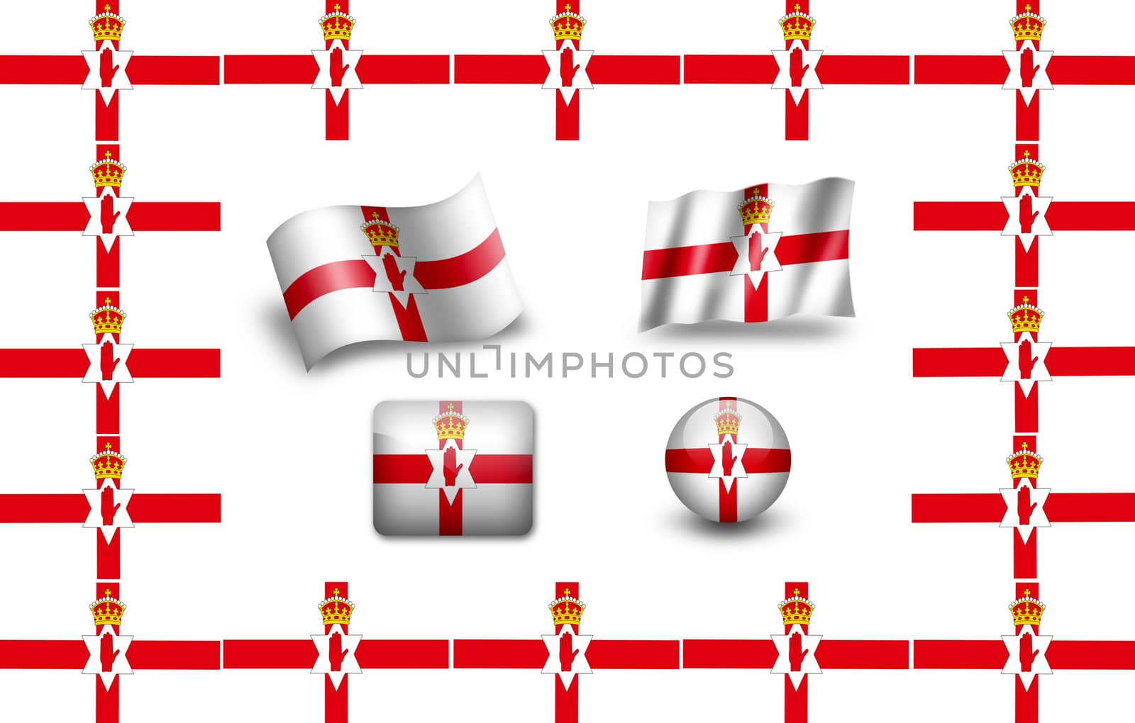 Flag of Northern Ireland. icon set. flags frame. by ewastudio