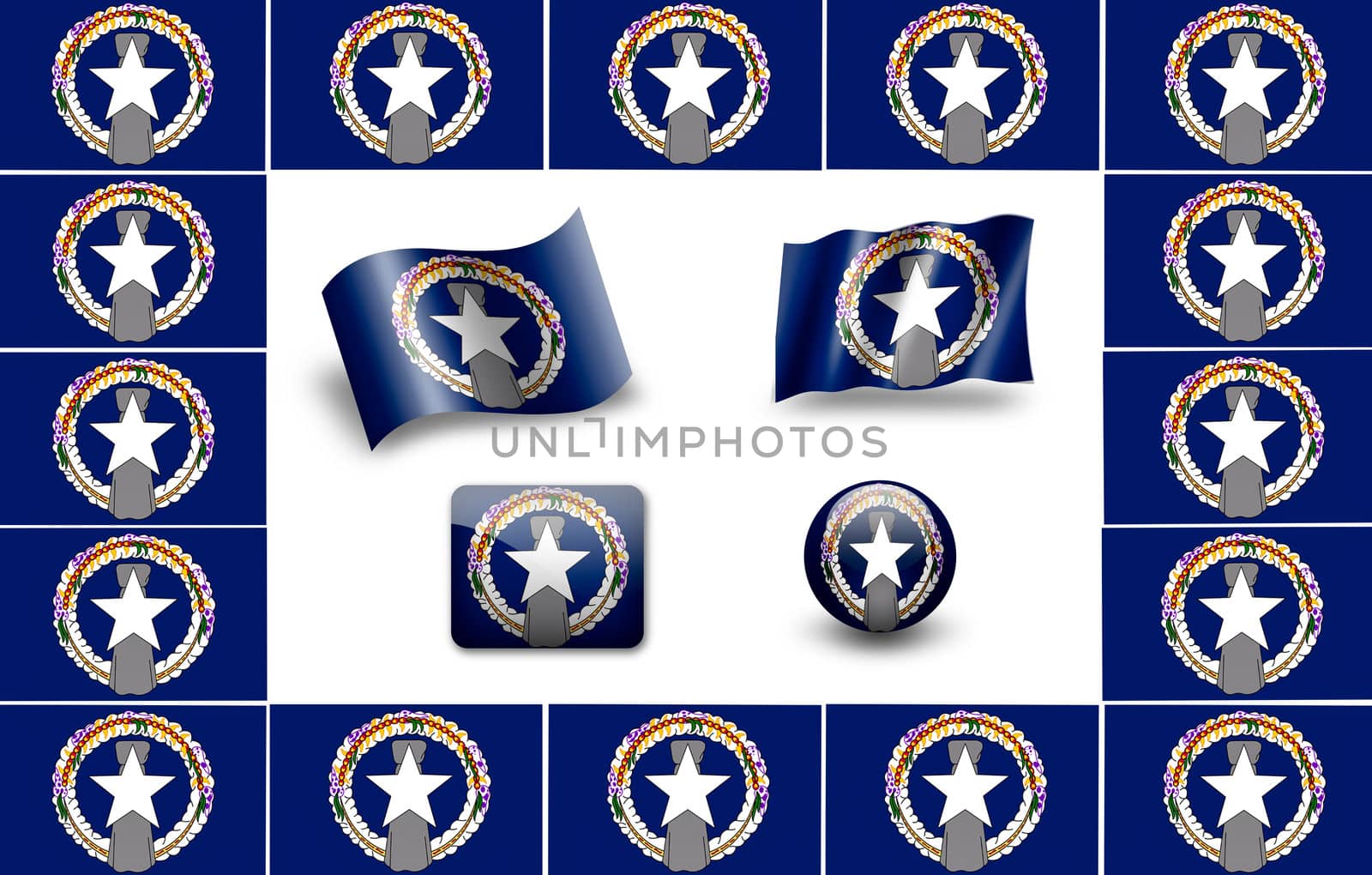 Flag of Northern Mariana Islands. icon set. flags frame