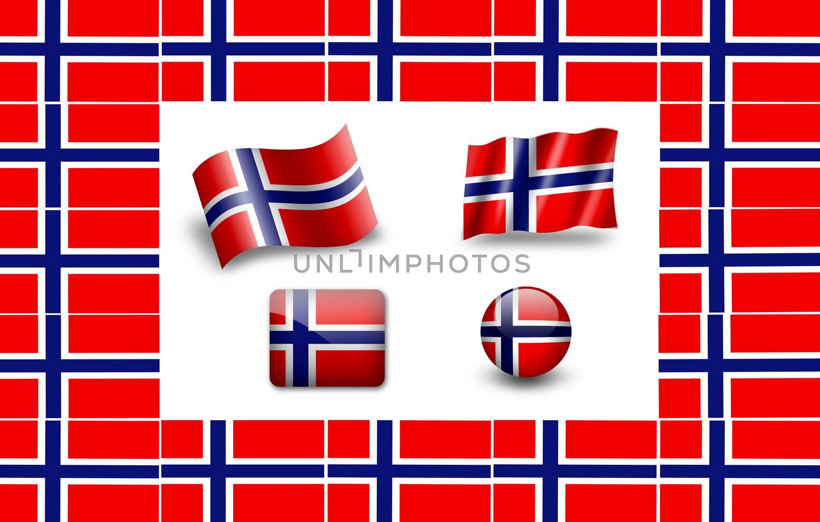 Flag Of Norway.  icon set. flags frame. by ewastudio