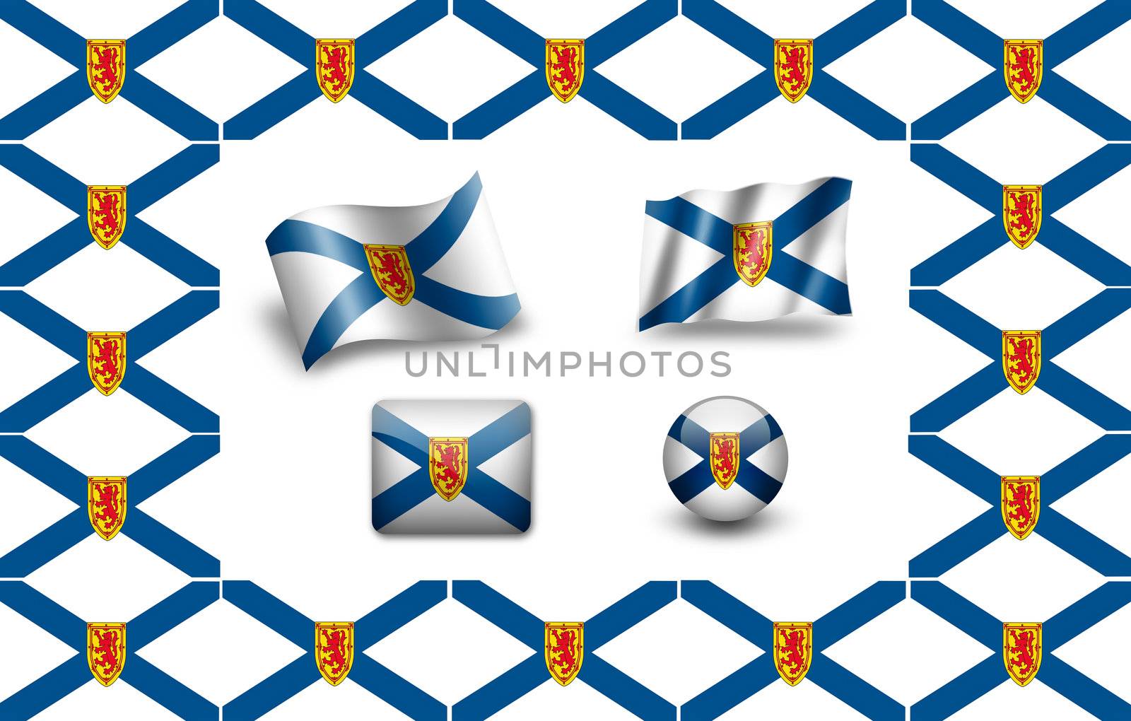 Flag of Nova Scotia. icon set. flags frame