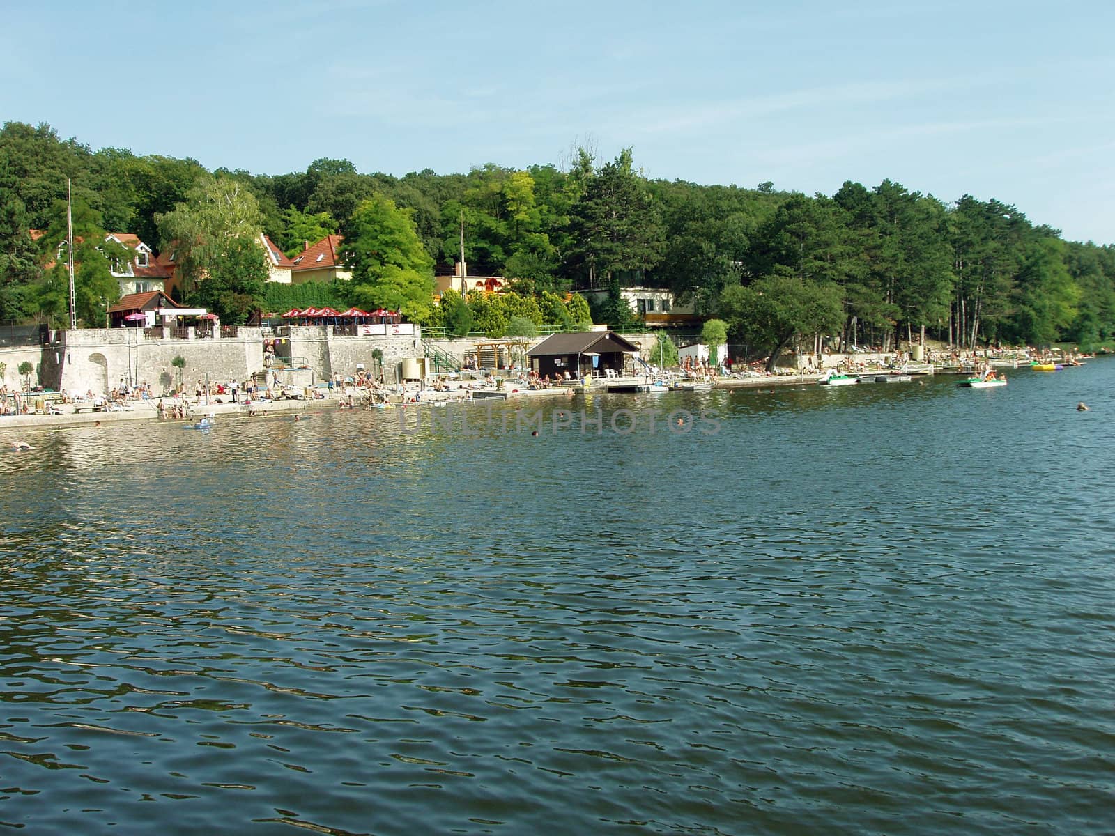     Lake with swimming pool 