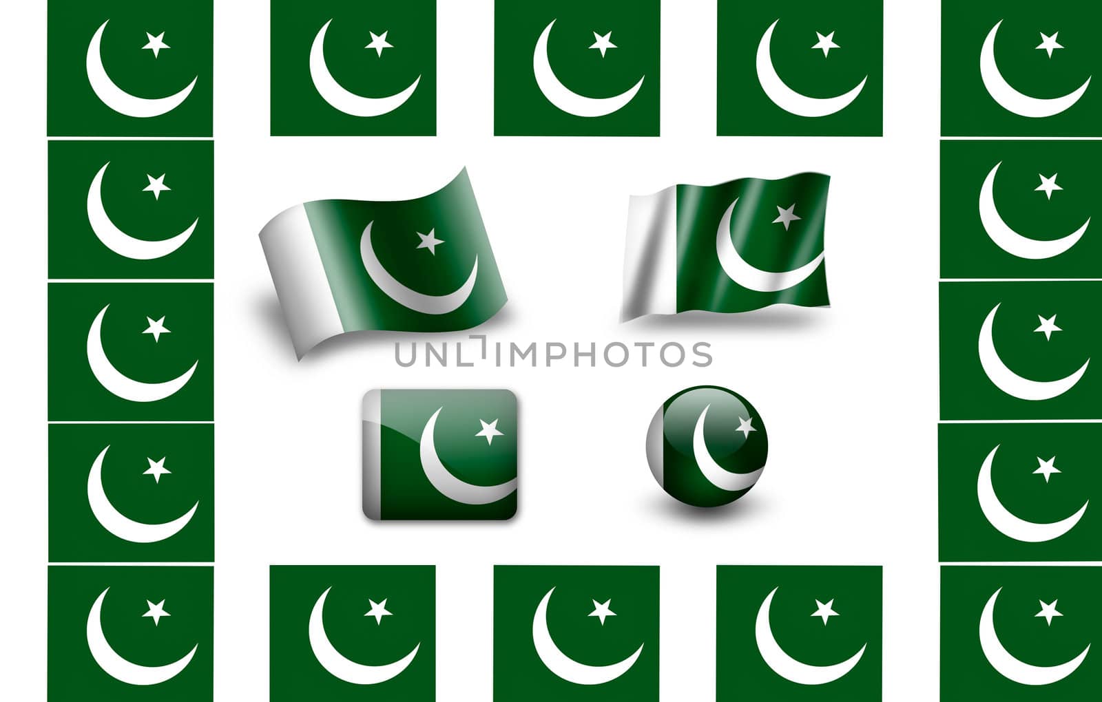 flag of Pakistan.icon set. flags frame. by ewastudio