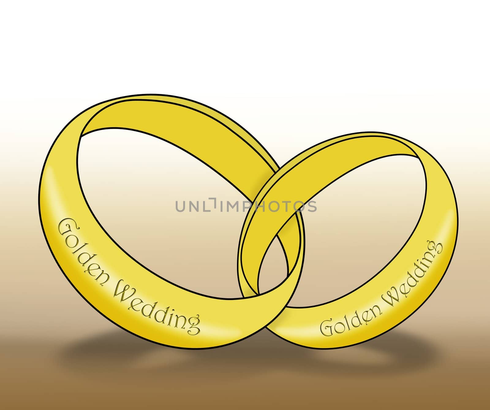 Linked Golden Wedding Rings by rts8459