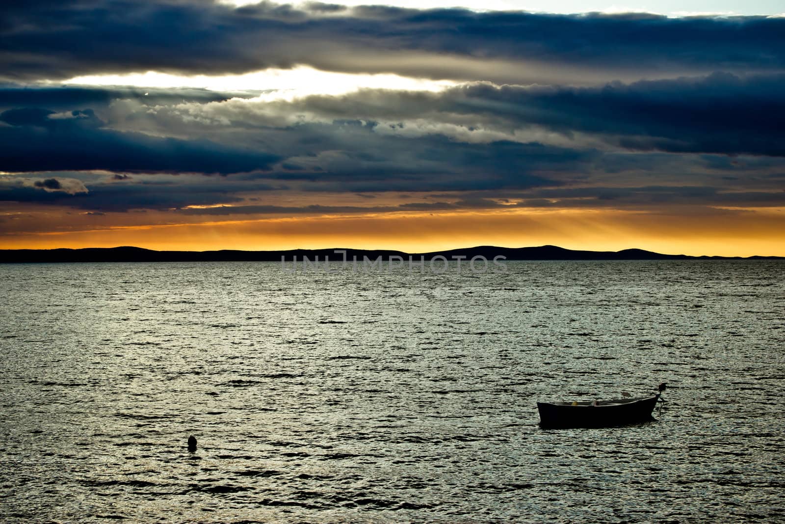 Beautiful sunset above Adriatic sea in Dalmatia by xbrchx