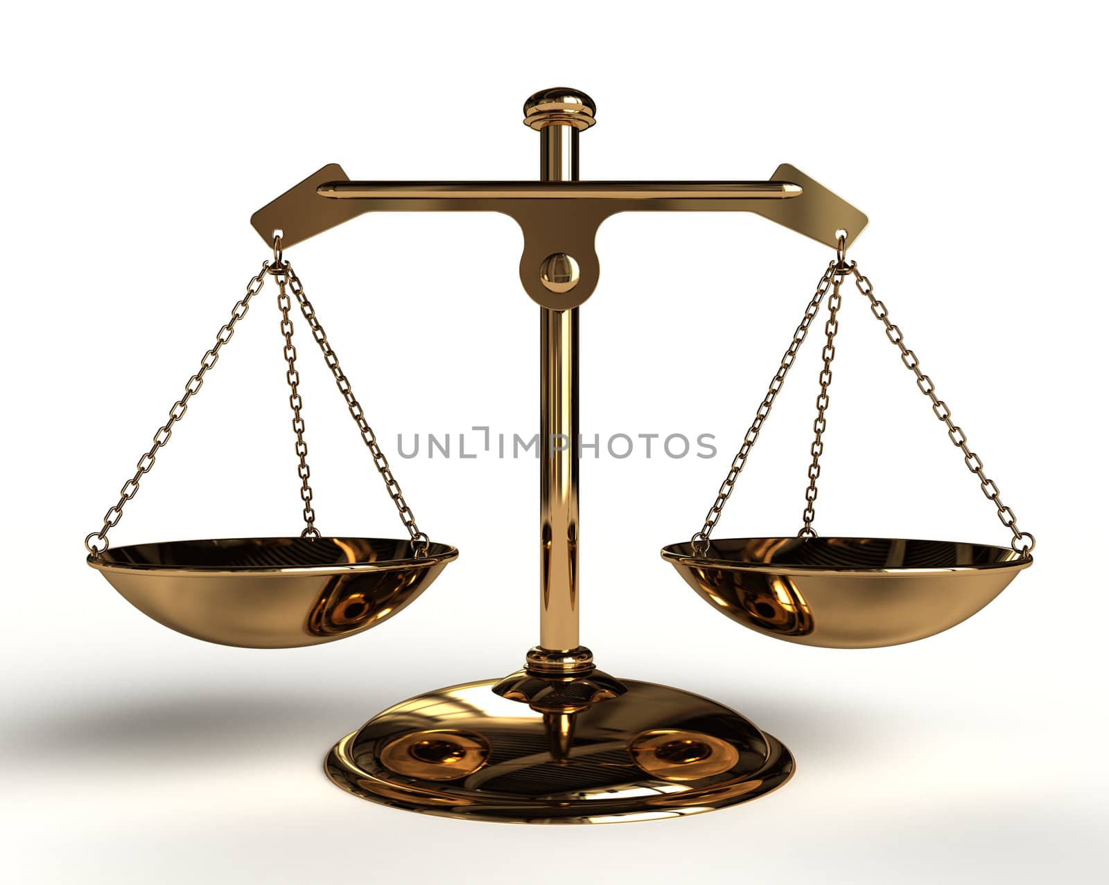 Justice concept - Gold Balance - 3D render image.
