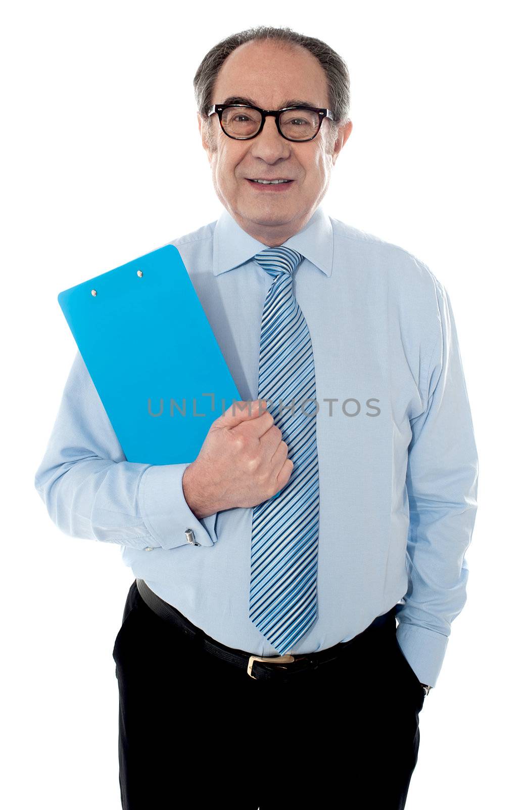 Welldress corporate person holding document by stockyimages