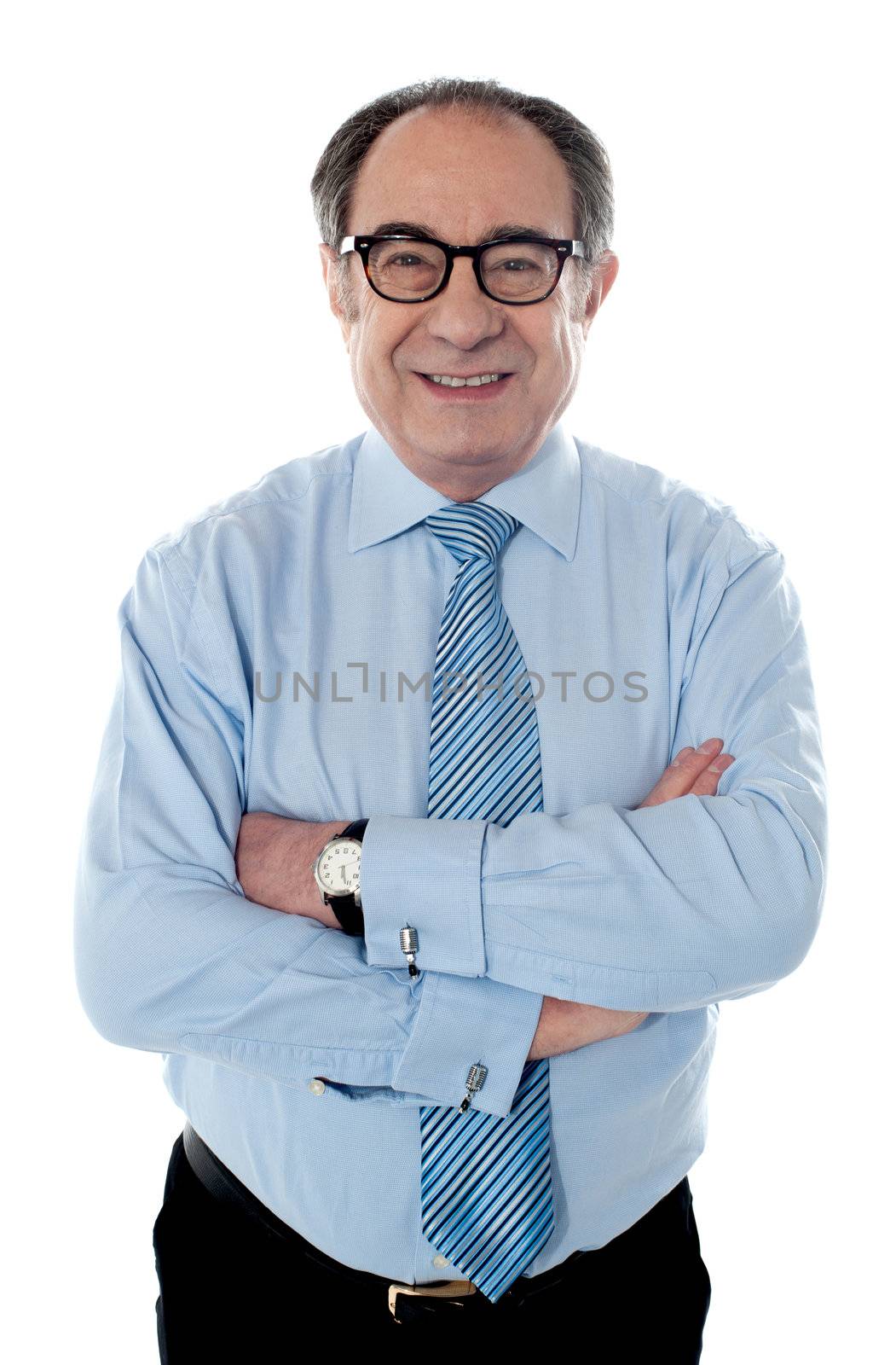 Portrait of smiling matured businessperson by stockyimages