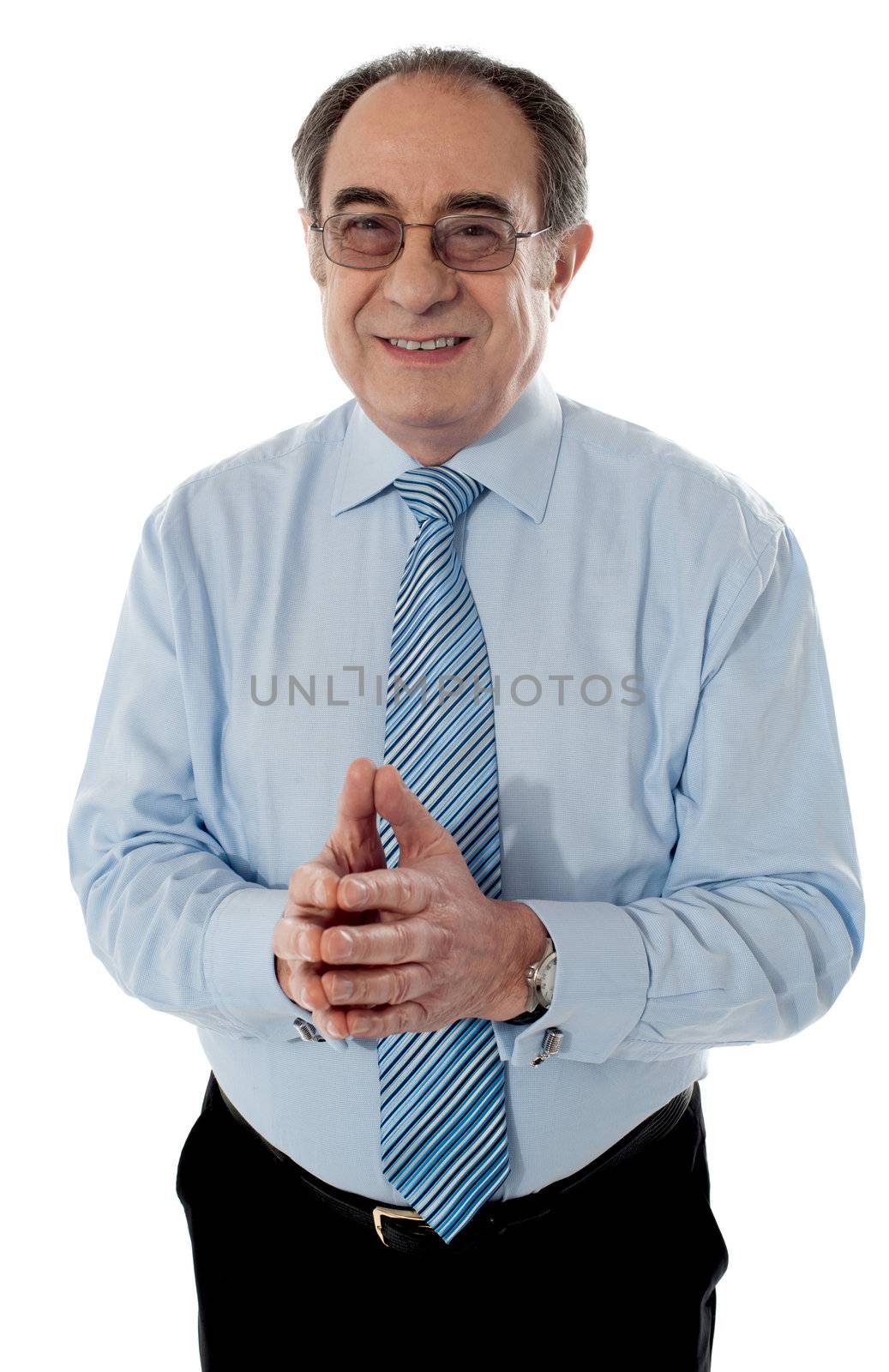 CEO posing, studio shot by stockyimages