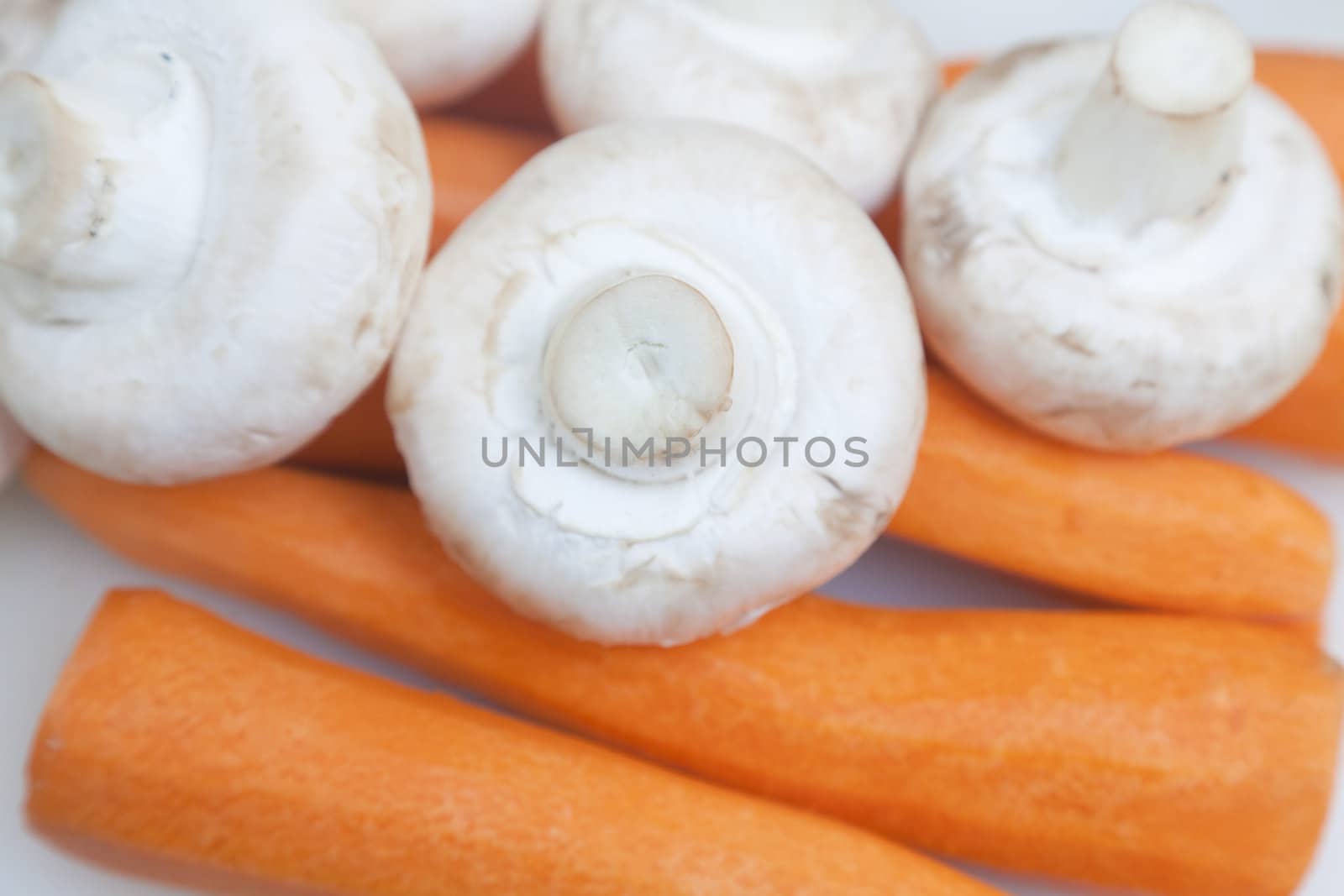 Carrots and mushrooms by Portokalis