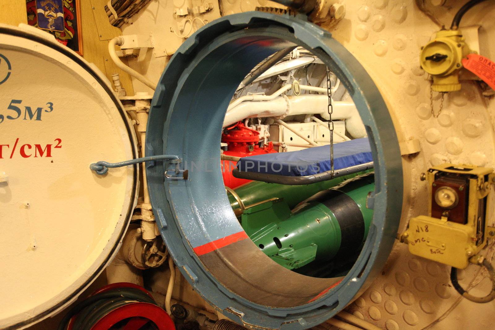 torpedo compartment on board the Russian submarine