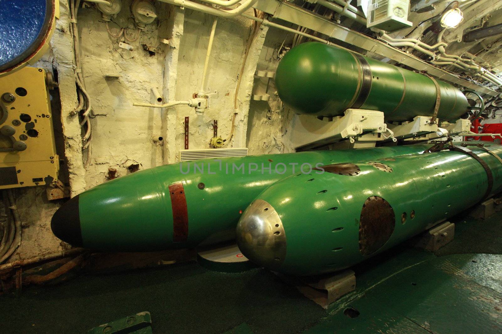 torpedo compartment on board the Russian submarine