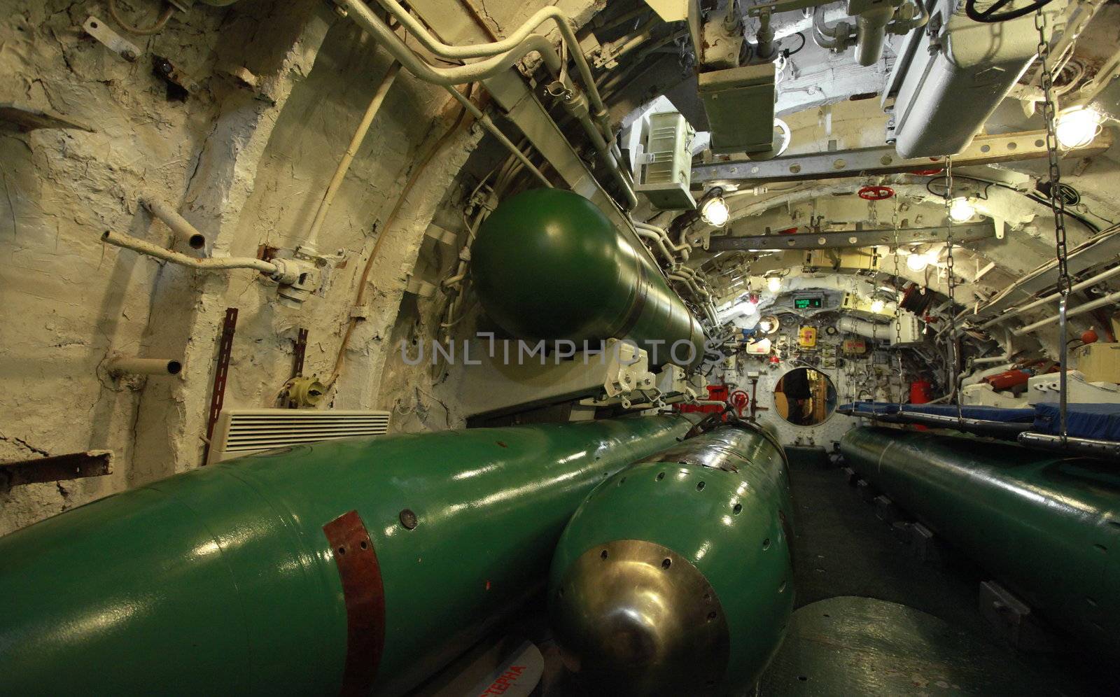 torpedo compartment on board the Russian submarine