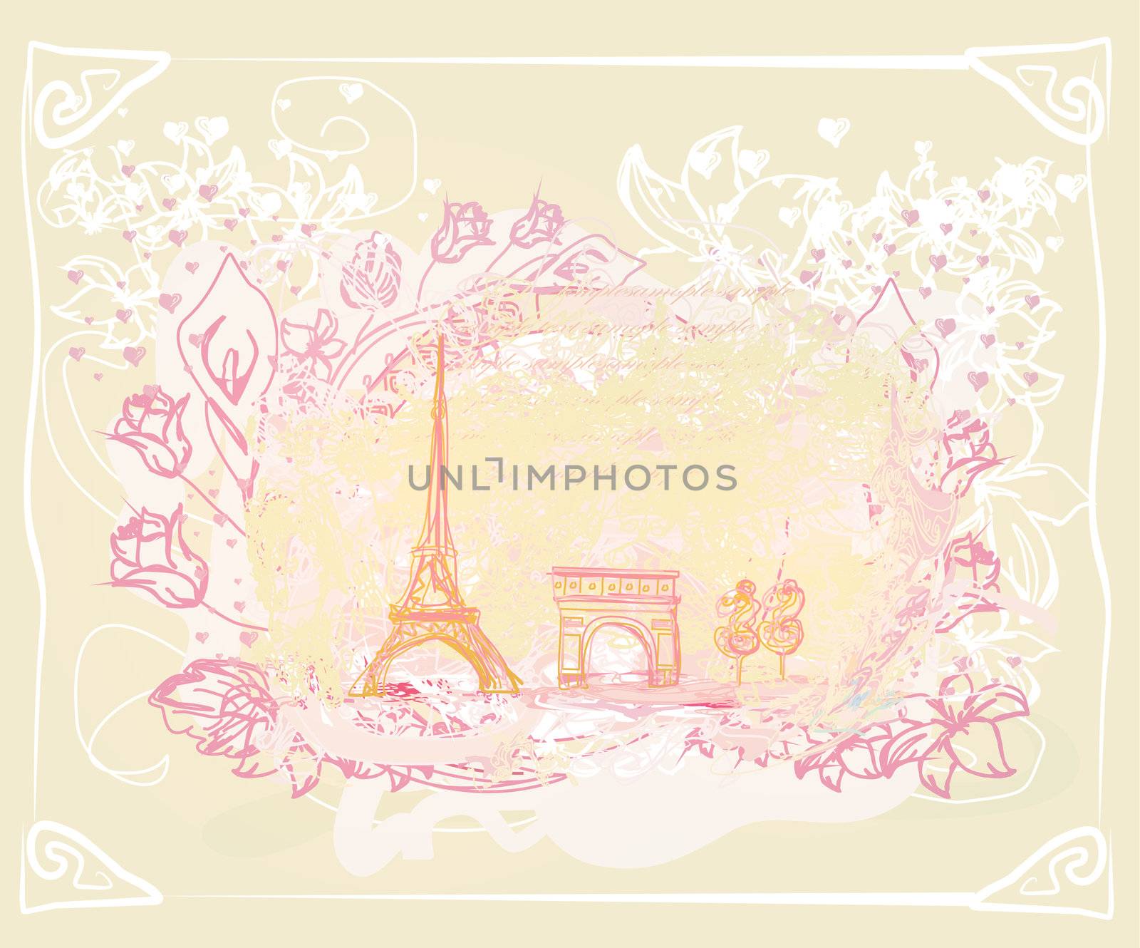 vintage retro Eiffel card
