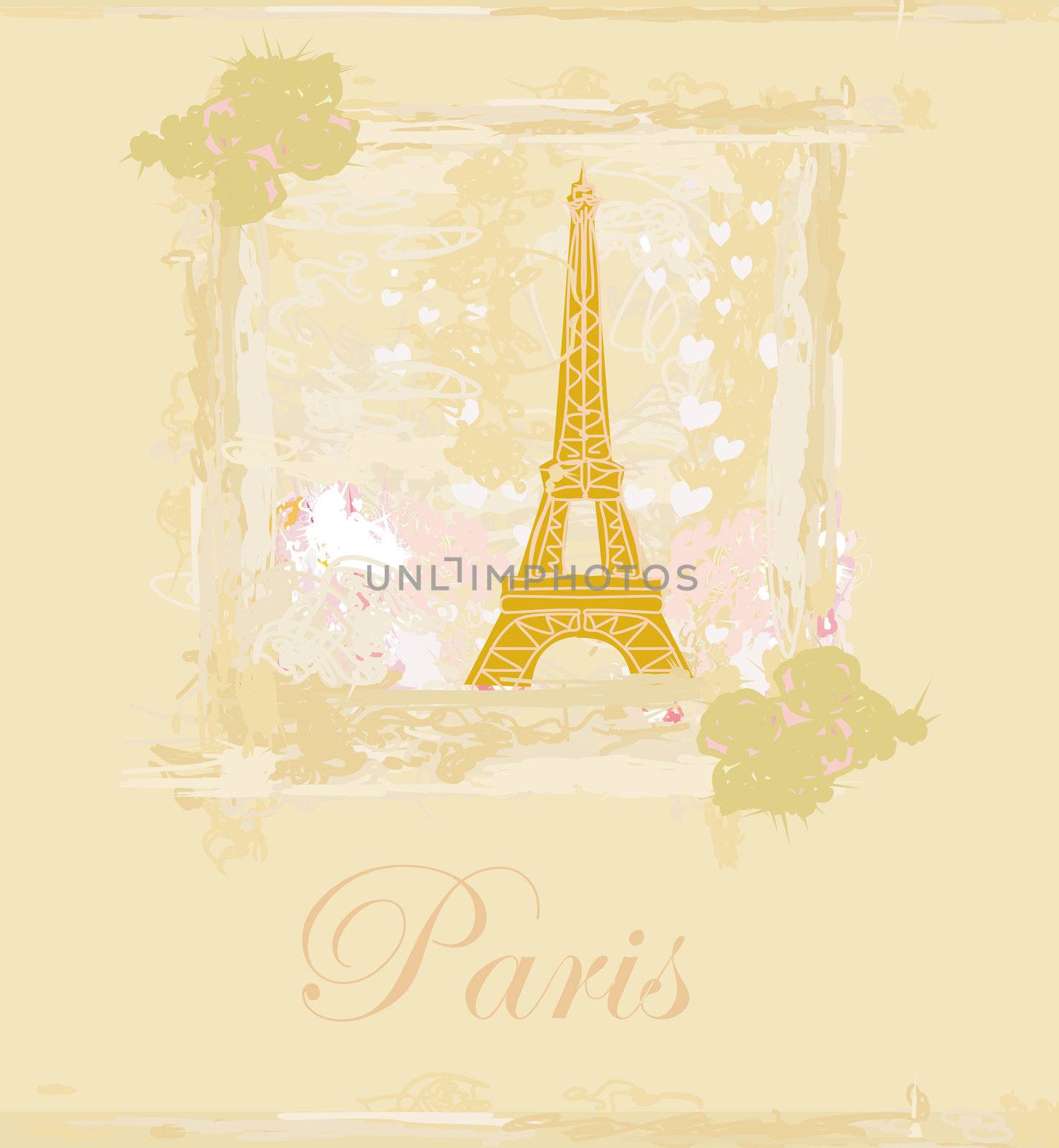 vintage retro Eiffel card