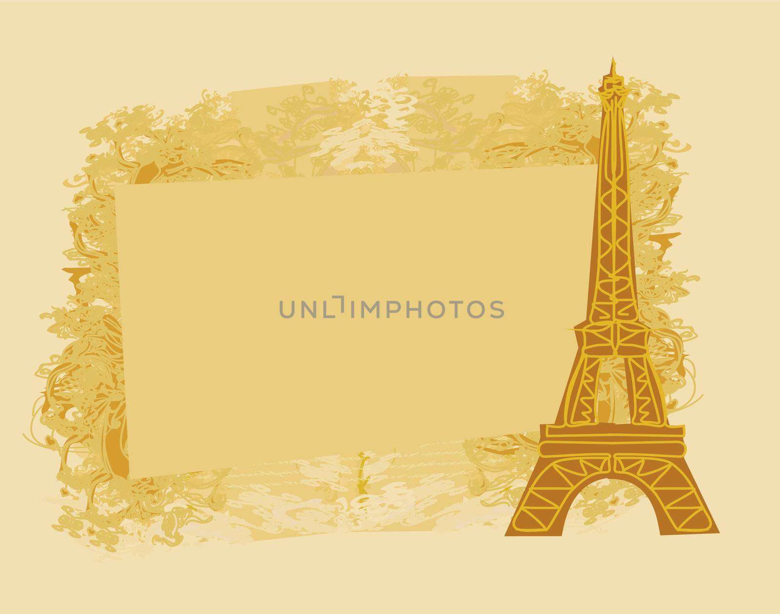 vintage retro Eiffel card