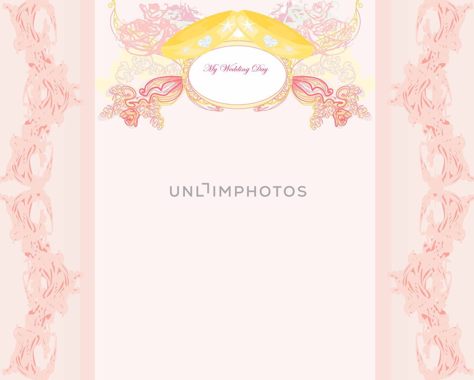 wedding Invitation card with rings