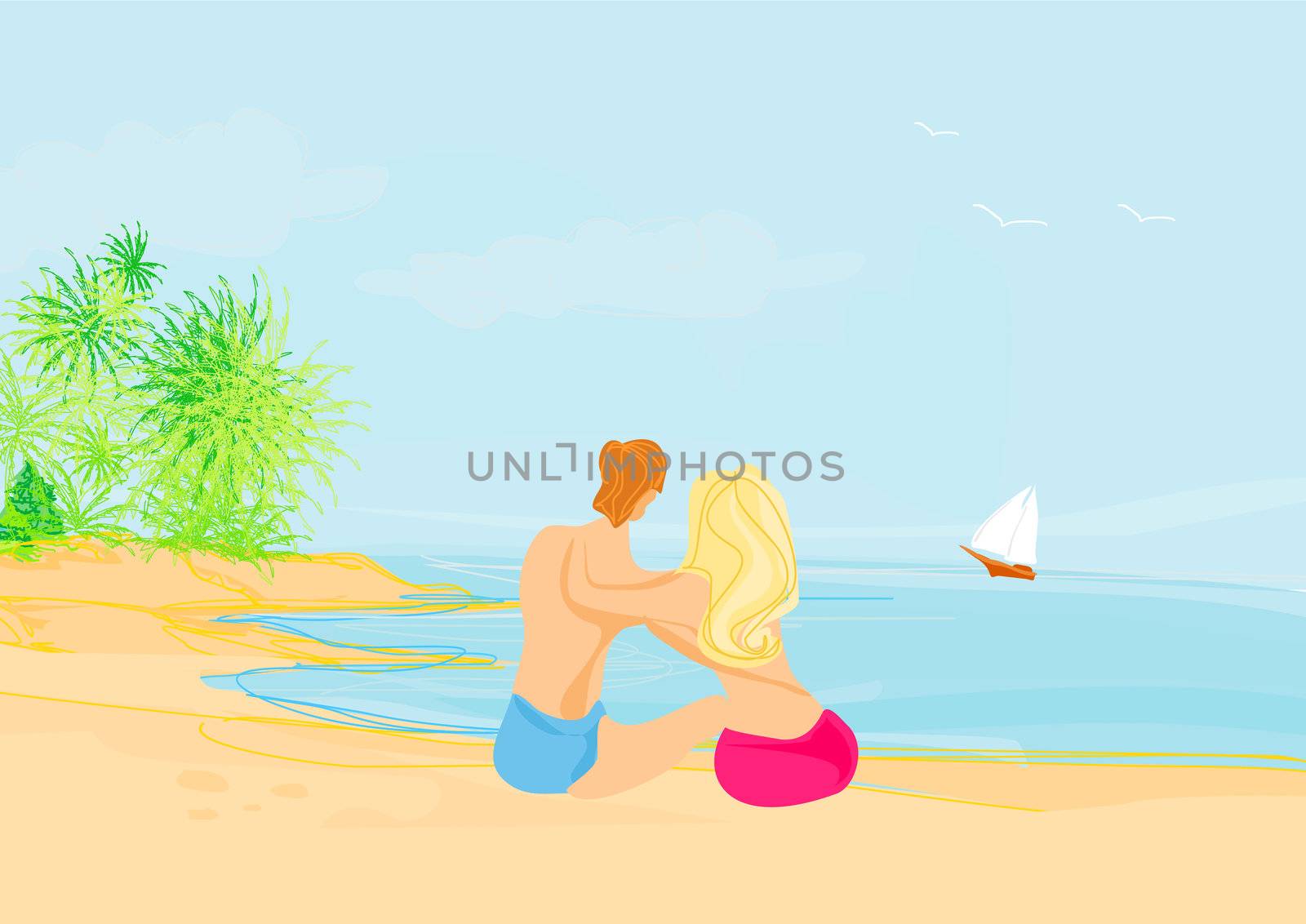 Couple on a tropical beach