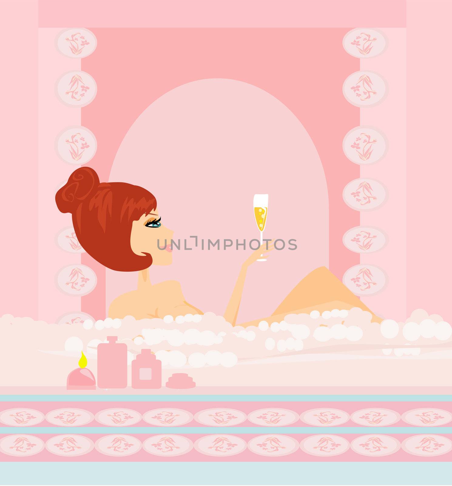 pretty girl enjoying elegant spa