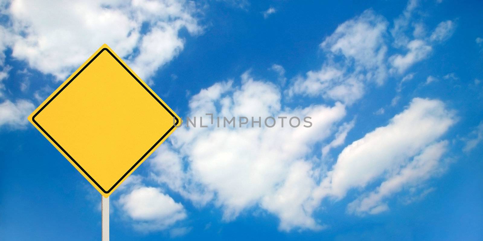 A blank yellow traffic sign ready for your text!