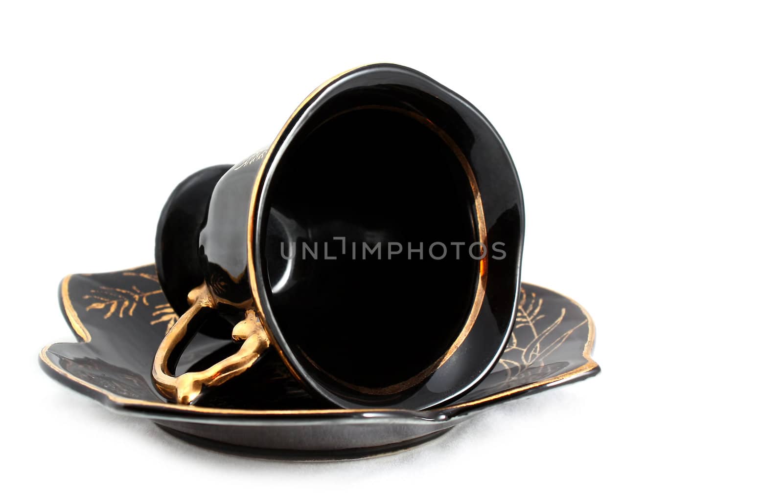 Black cup and saucer