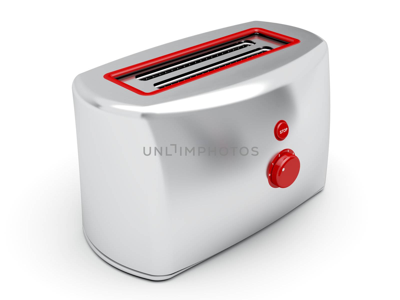 Toaster on white by magraphics