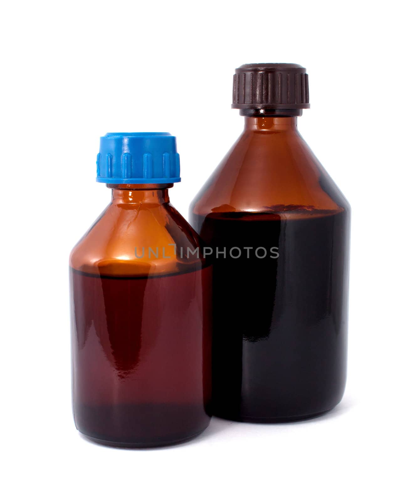 Two Brown Medical Glass