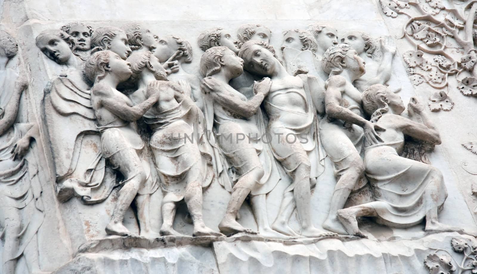 Detail from the ornate of the facade - Orvieto Cathedral, Umbria, Italy 