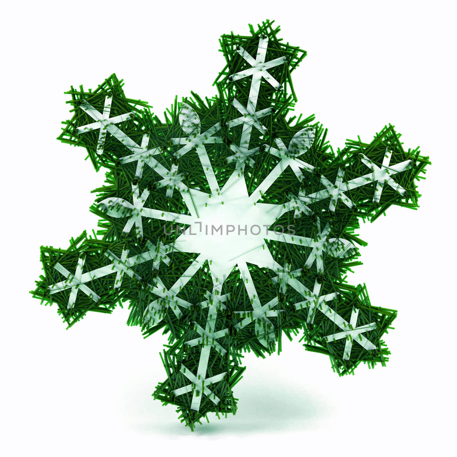 Snowflake. This image contains clipping path for easy background removing.