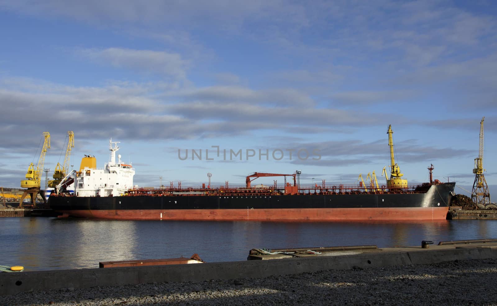 Tanker and  port by andrei_kolyvanov