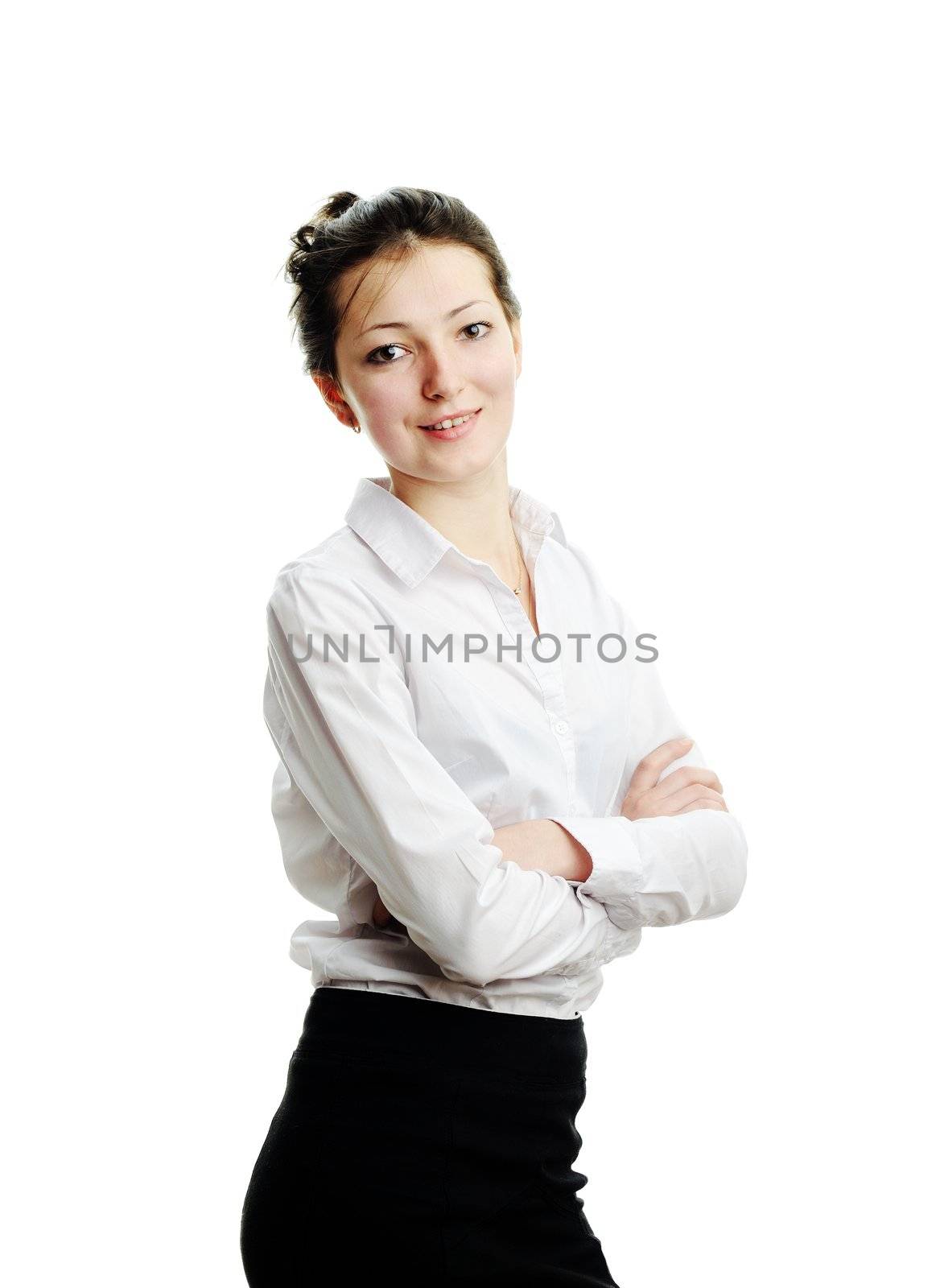 A portrait of a young beautiful business woman