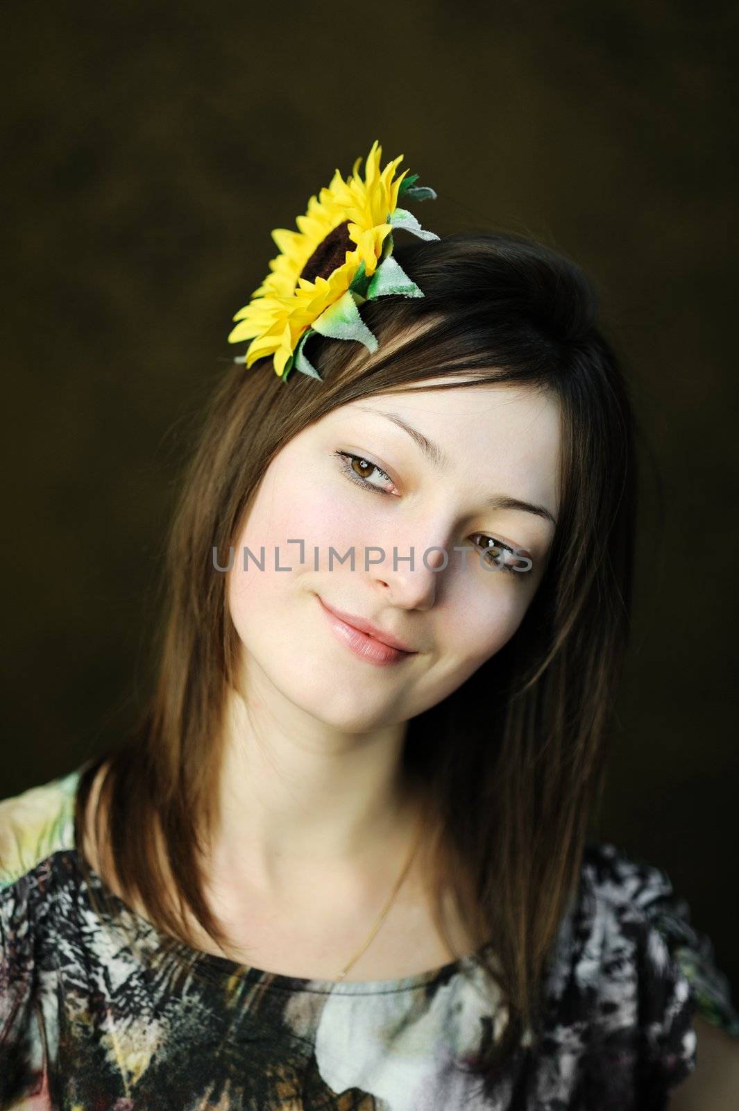 Beautiful woman with sunflower by velkol