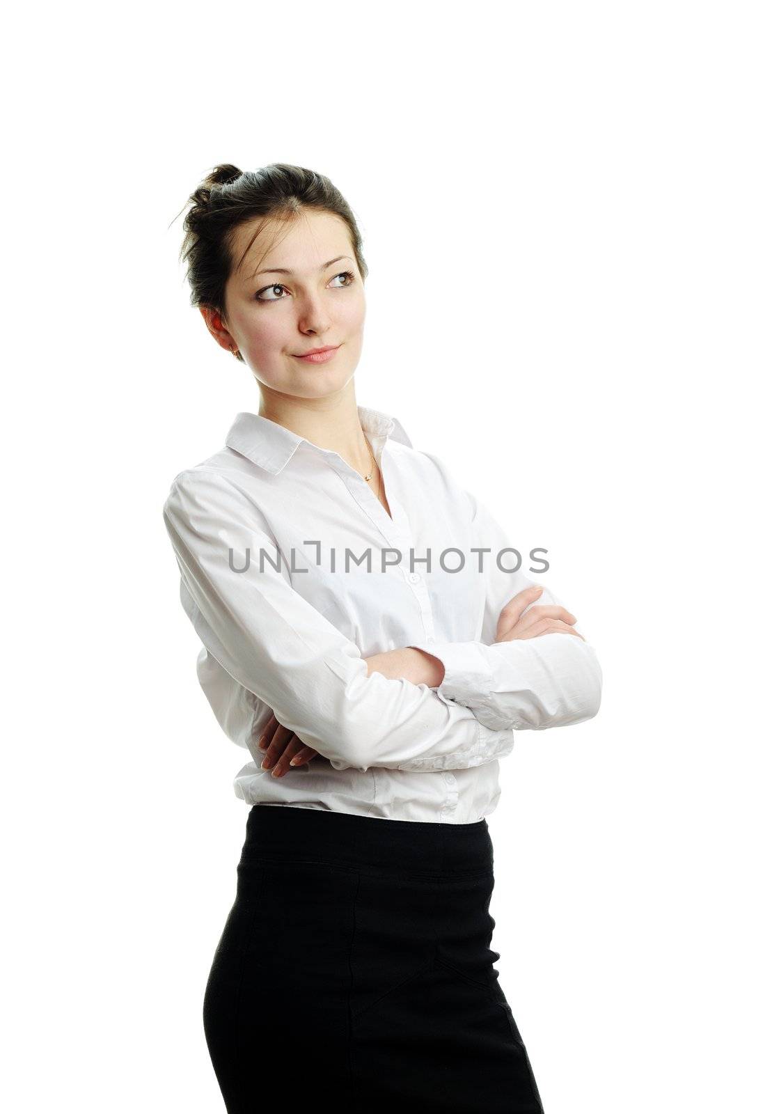 A portrait of a young beautiful business woman