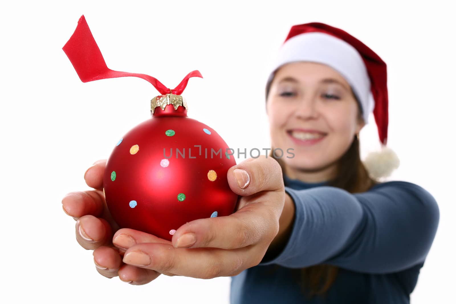 Girl with christmas ball by velkol