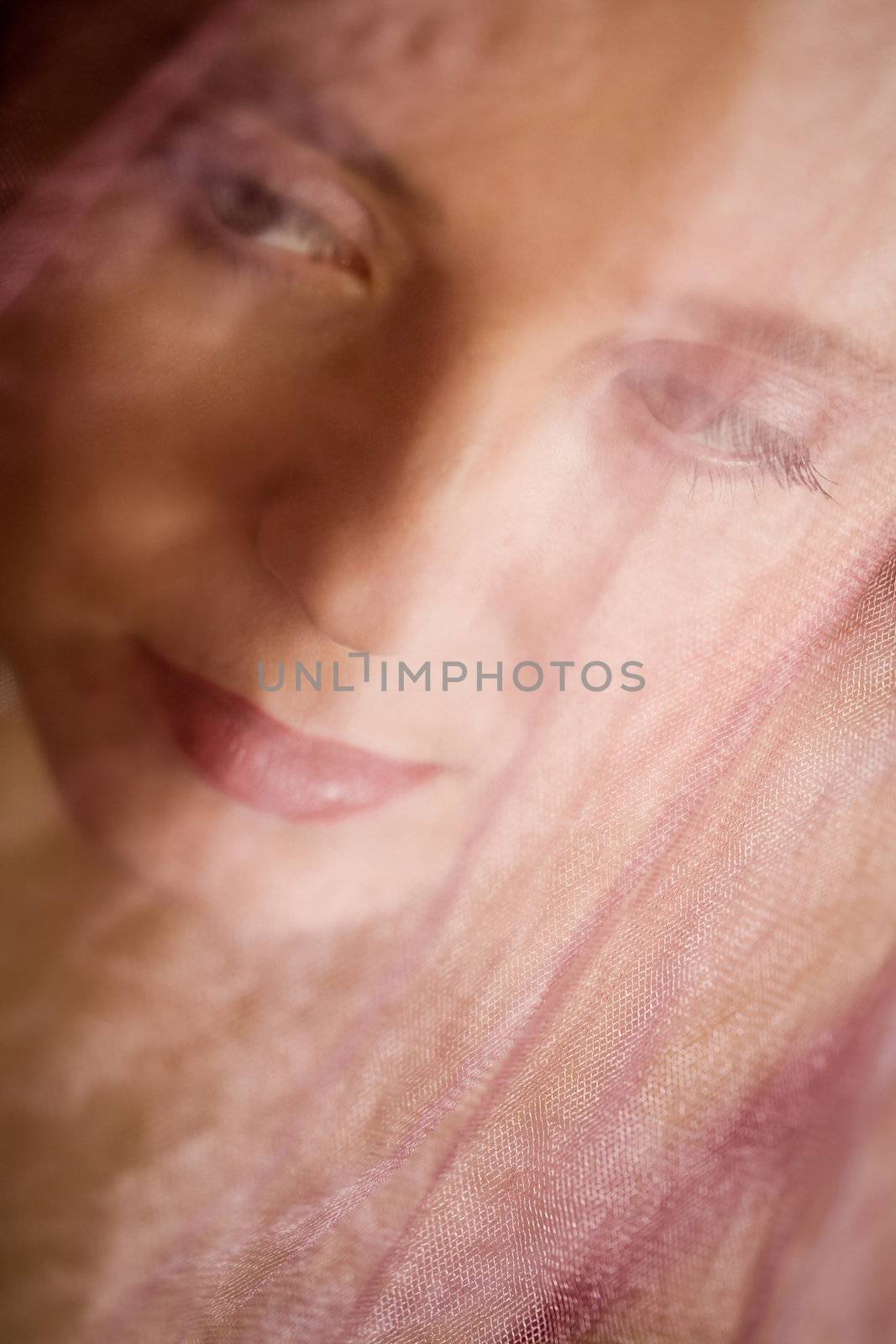 Stock photo: an image of a woman's face under the vail