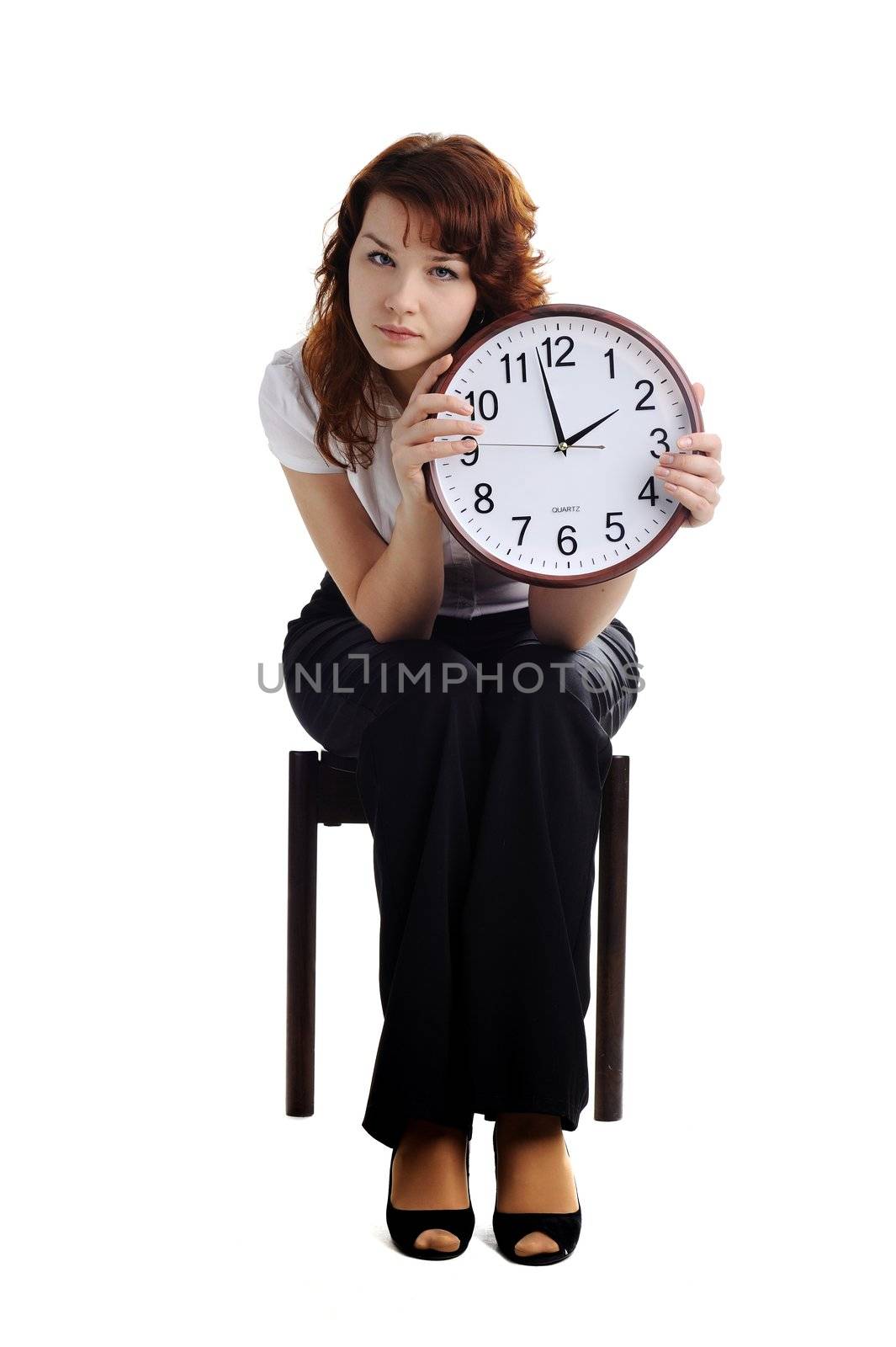 Beautiful woman with clock by velkol