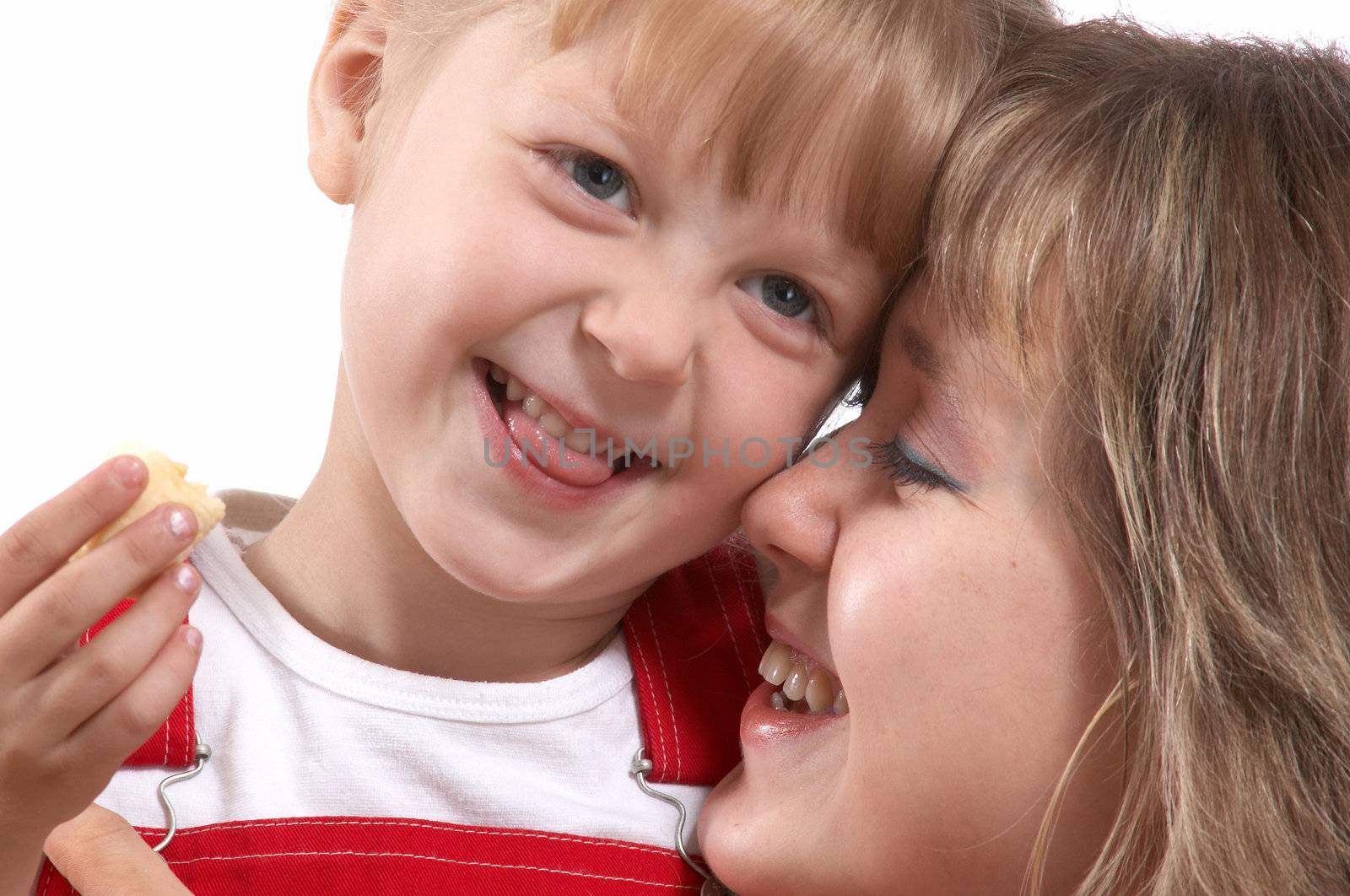 A portrait of happy doughter and mother